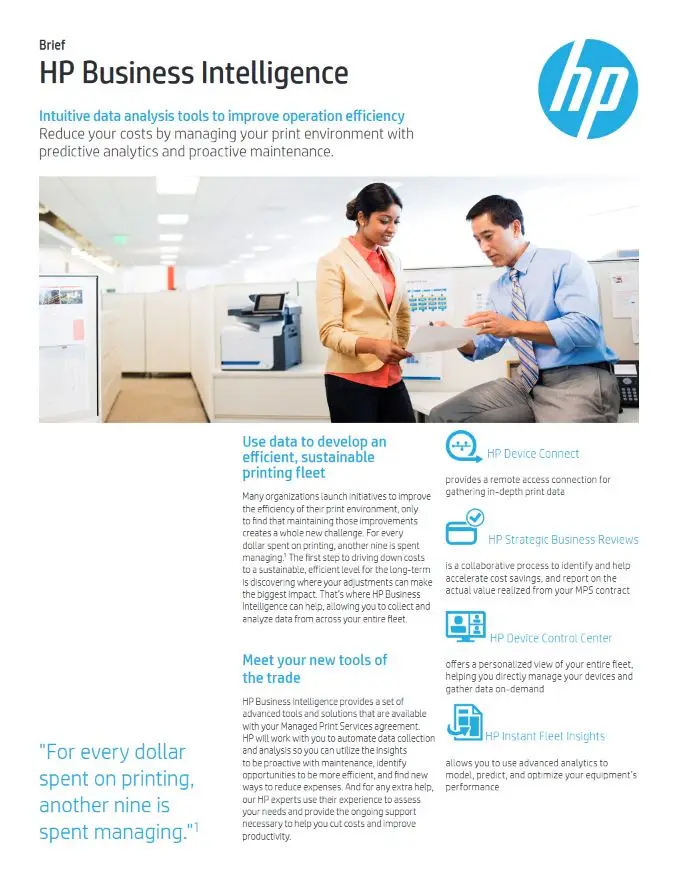 HP, Business Intelligence, Brochure, HP, Hewlett Packard, (Dealership Name)