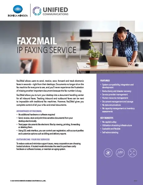 Unified Communications, FAX2MAIL, IP Faxing, Service, Konica Minolta, (Dealership Name)