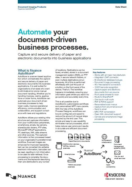 Kyocera, Software, Capture, Distribution, Nuance, Autostore, (Dealership Name)