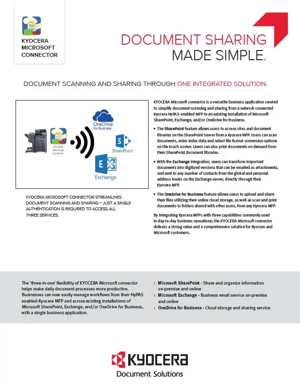 Kyocera, Software, Document Management, Kyocera, Microsoft Connector, (Dealership Name)