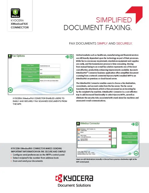 Kyocera, Software, Document Management, Xmediusfax Connector, (Dealership Name)