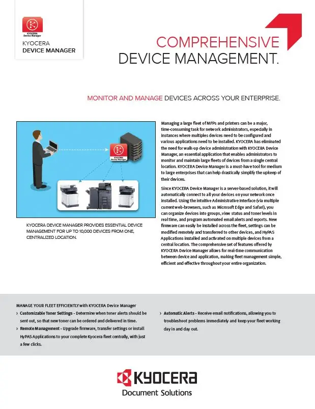 Kyocera, Software, Network Device Management, Kyocera, Device Manager, (Dealership Name)