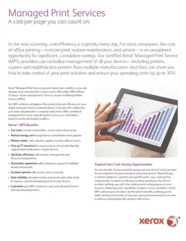 a cost per page that you can count on, MPS, Managed Print Services, Xerox, (Dealership Name)