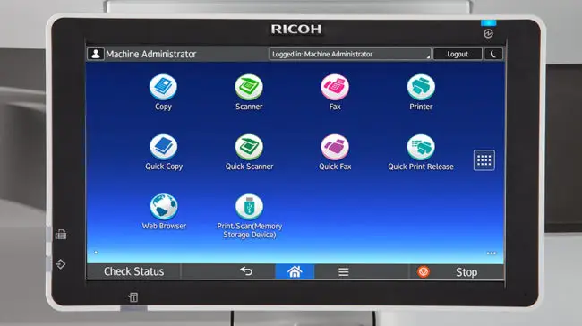 touch screen, user interface, UI, control panel, Ricoh, (Dealership Name)