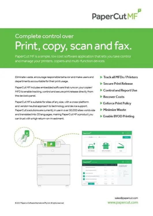 Papercut, Mf, Fact Sheet, (Dealership Name)