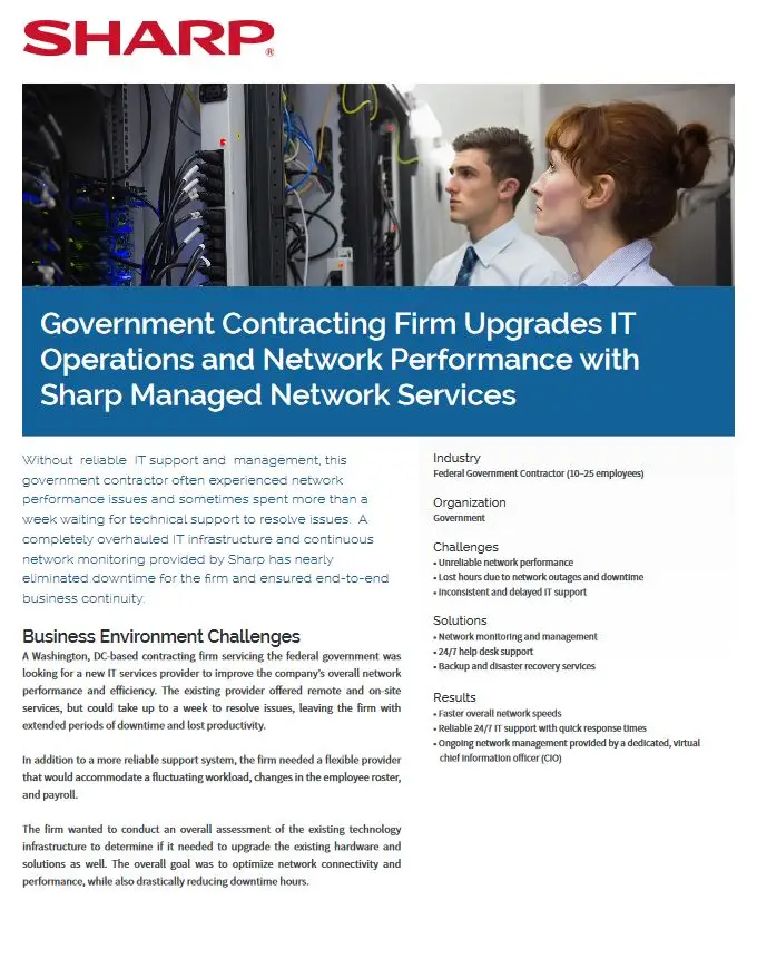 Sharp, Government Contractor, It, Case Study, (Dealership Name)
