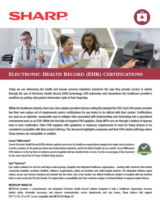 Sharp, Healthcare, Ehr, Emr, Application Compatibility, (Dealership Name)