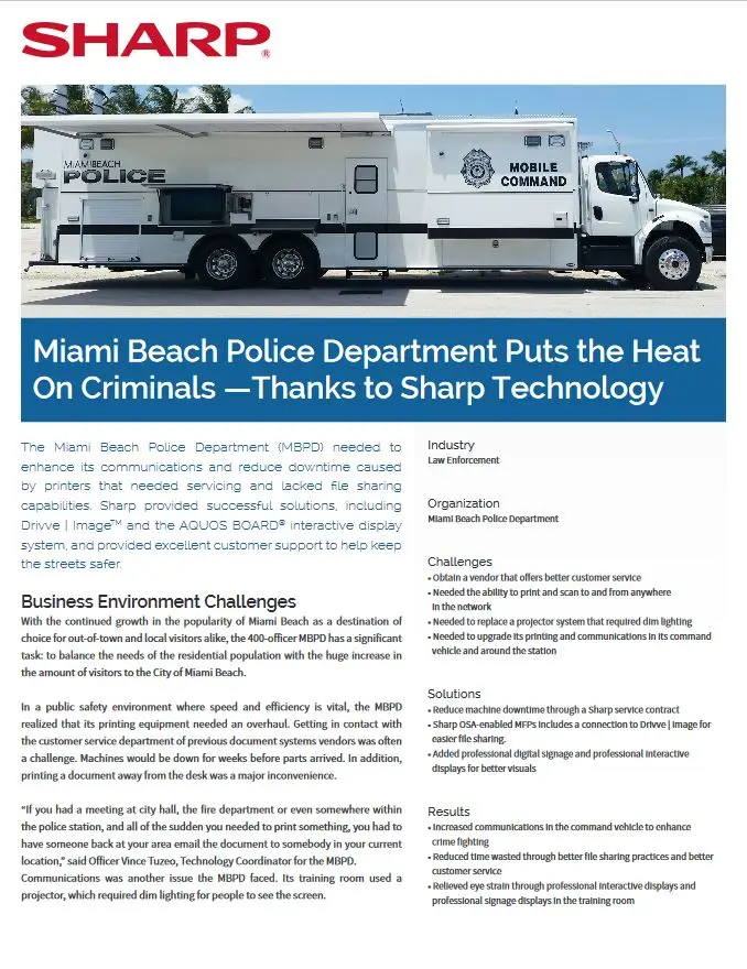 Sharp, Miami Police, Case Study, (Dealership Name)