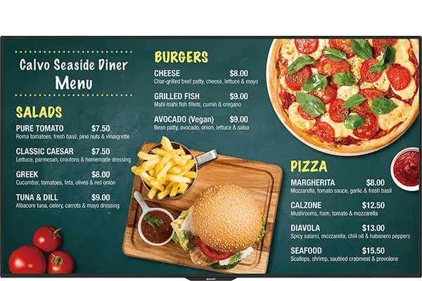 Sharp, Professional Display, menu, (Dealership Name)