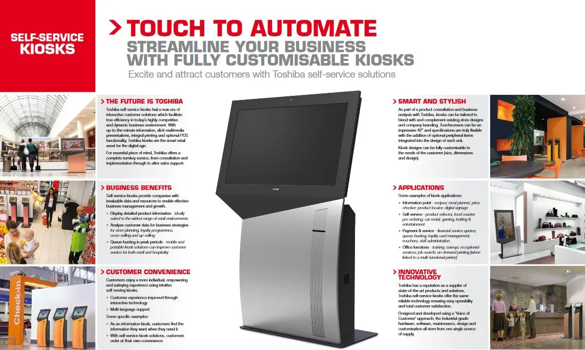 Self Service Kiosks, Retail, Digital Signage, Toshiba, (Dealership Name)