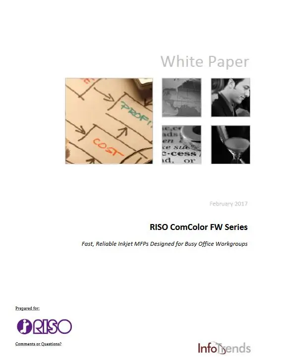 ComColor FW, white paper, Riso, (Dealership Name)
